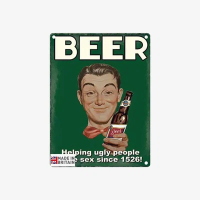 The Range Large Metal Sign Funny Beer - Multi Colour