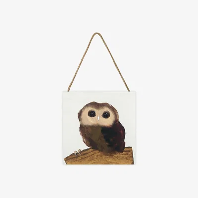 The Range Julia Burns (Little Owl) Wooden Block - White