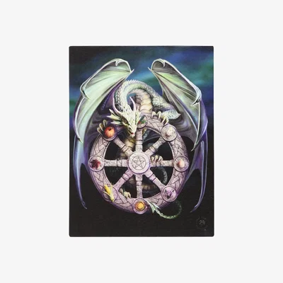 The Range Wheel of the Year Canvas Plaque by Anne Stokes - Fantasy Dragon Art (19x25cm) - Multi