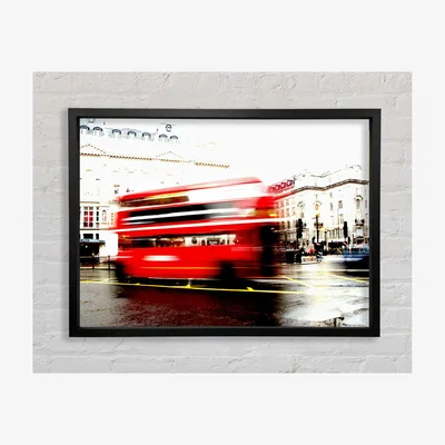 The Range London Retro Red Bus Framed Print Architecture Prints - Black