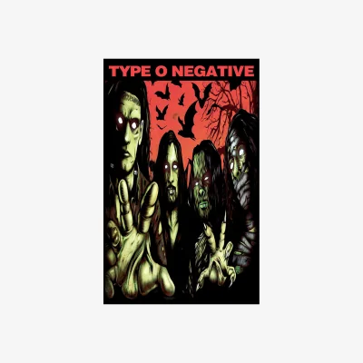 The Range Type O Negative Halloween Textile Poster - Black/Red