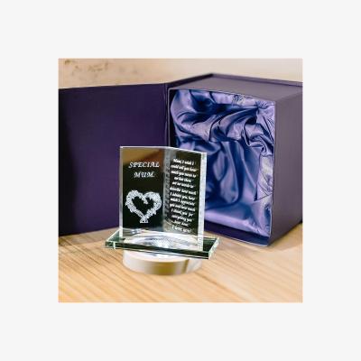 The Range LED Glass Mum Plaque Ornament - Clear