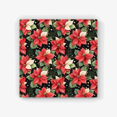 The Range Poinsettia, Watercolor Style HD Metal Print - Red / 30cm