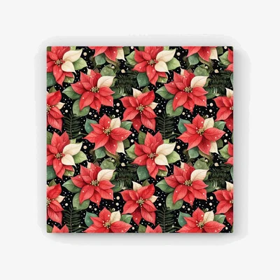 The Range Poinsettia, Watercolor Style HD Metal Print - Red / 30cm
