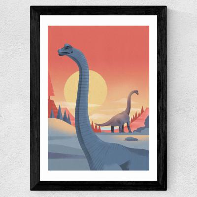 The Range Brachiosaurus by Dieter Braun - Blue