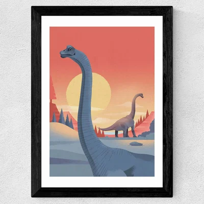 The Range Brachiosaurus by Dieter Braun - Blue