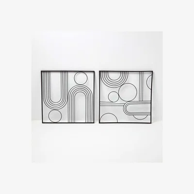 The Range Decorative Metal Wall Art, Living Room Wall Decor Metal Wall Art - Black