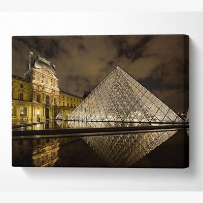 The Range Louvre Museum Paris France Canvas Print Wall Art - Yellow / 50.8cm