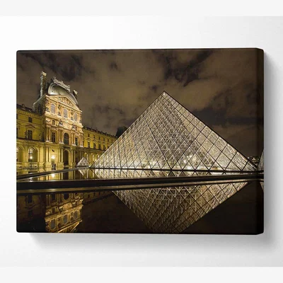 The Range Louvre Museum Paris France Canvas Print Wall Art - Yellow / 50.8cm