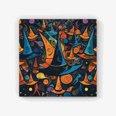 The Range Imaginative Abstract Witches Hats HD Metal Print - Orange / 40cm