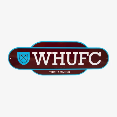 The Range West Ham United FC Retro Hanging Sign - Scarlet Red/White/Sky Blue