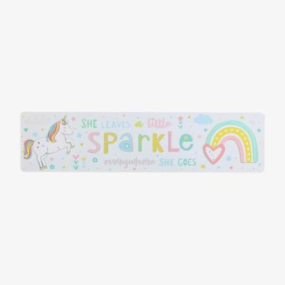 The Range Sparkle Unicorn and Rainbows Plaque