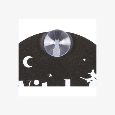 The Range Witch At The Wheel Magical Window Sign Display - Black