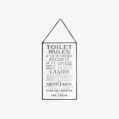 The Range Mirrored Kitchen or Toilet Rules Plaque