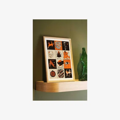 Rockett St George Orange Graphic Moods Art Print - Unframed