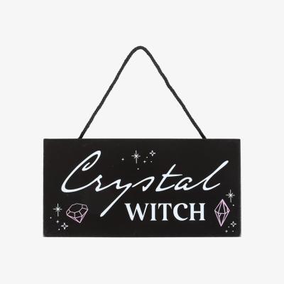 The Range Crystal Witch Enchanted Hanging Sign For Mystical Decor - Black
