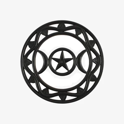 The Range Black Wooden Triple Moon Wall Art - Magical Home Decor Statement Piece - Black