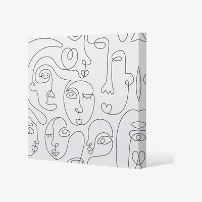 The Range line drawing of faces Canvas Print - White / 61cm