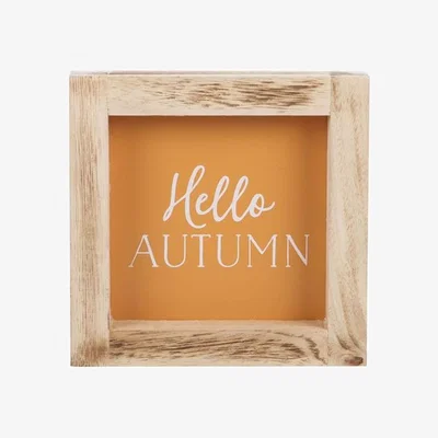The Range Hello Autumn Wooden Plaque Sign - Orange