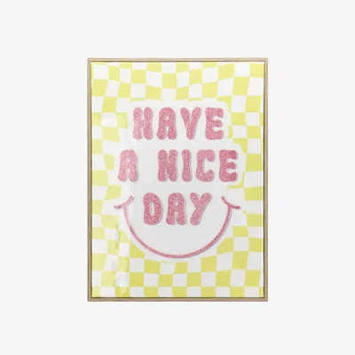 The Range Groovy Checked Phrase Framed Art - Multicolour