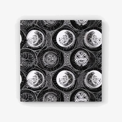 The Range Black White Moon and Sun HD Metal Print - Grey / 40cm