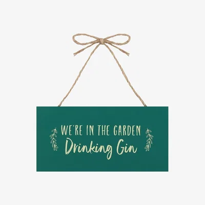 The Range Contemporary Stylish Gin Hanging Garden Sign - Teal