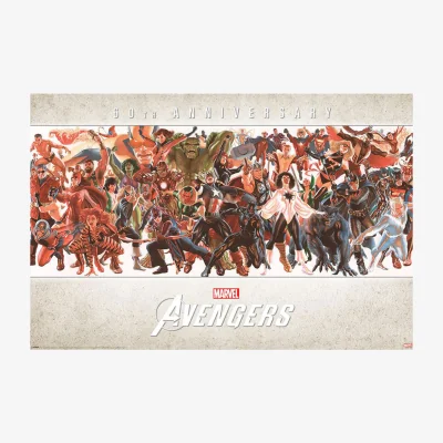 The Range Avengers Characters 60th Poster - Multicoloured