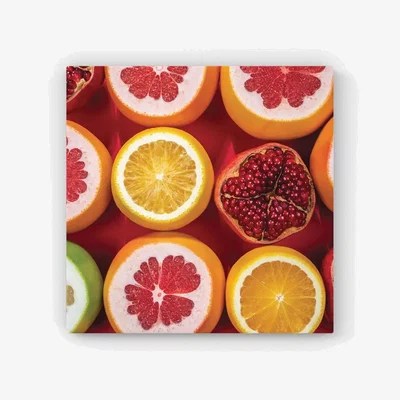 The Range Citrus And Pomegranate HD Metal Print - Red / 40cm