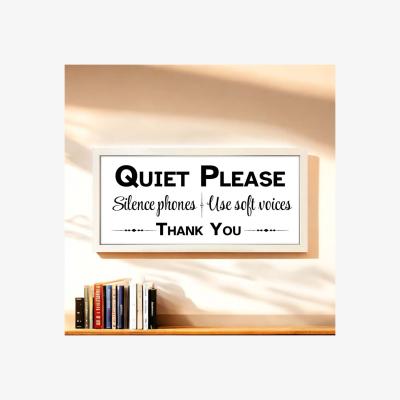 The Range Wall Art Framed Print Quiet Please Sign - White