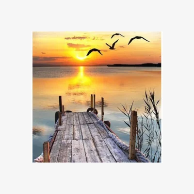 The Range Boat Port Sunset Diamond Painting Kit - multi