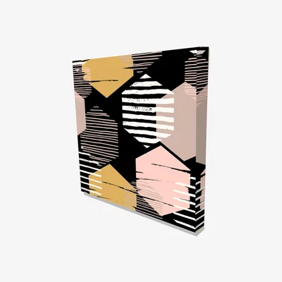 The Range 'Hexagon Trending' Graphic Art Print on Canvas - Yellow / 46cm