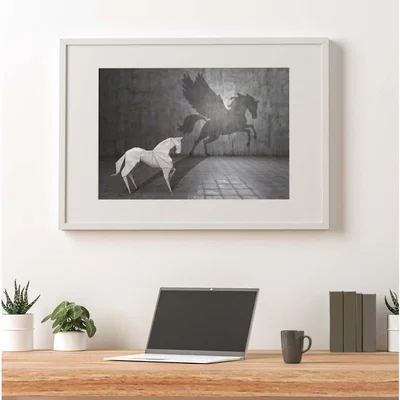 The Range Hidden Potential - Pegasus Art Print - Grey / 84.1cm