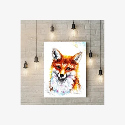 The Range Portrait of a Fox Wall Art Canvas - Brown / 51cm
