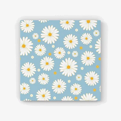 The Range Summer Daisy Pattern HD Metal Print - Blue / 56cm
