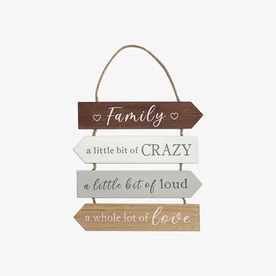 The Range Family A Little Bit Crazy Plaque  - Brown