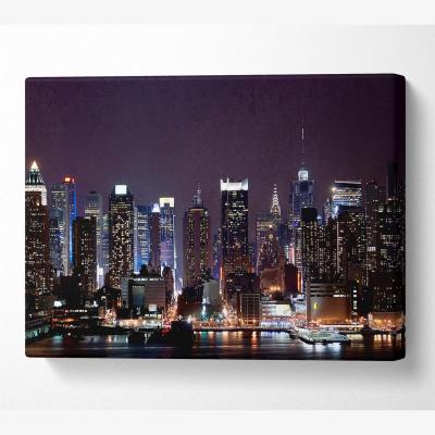 The Range Hong Kong Night Glow Canvas Print Wall Art - Yellow / 81.28cm