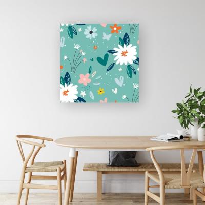 The Range Garden Summer Flowers Canvas Print - Green / Small