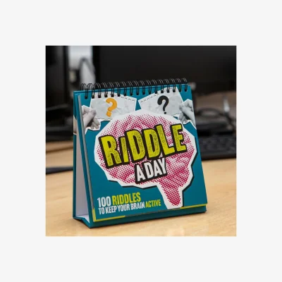 The Range Riddle a Day Desktop Flipbook 100 Riddles Puzzle Book - Black