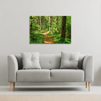 The Range Woodland path Canvas Print - Green / 114cm / 77cm