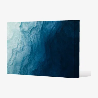 The Range abstract blue liquid fluid Canvas Print - Blue / 77cm / 51cm