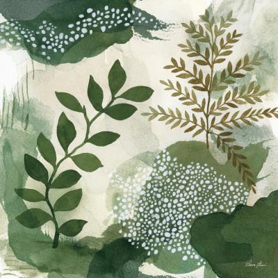 The Range Abstract Botanical Garden Canvas - Green