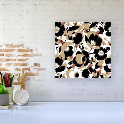 The Range Modern Flower Pattern Canvas Print - Brown / Medium