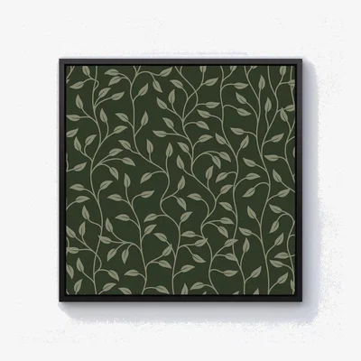The Range Green Shrub With Leaves Canvas Print - Green / 101.6cm / Black Frame