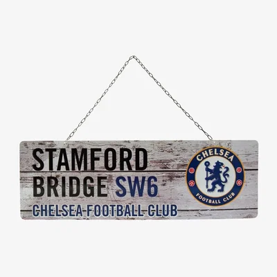 The Range Chelsea FC Rustic Plaque - White/Black/Blue