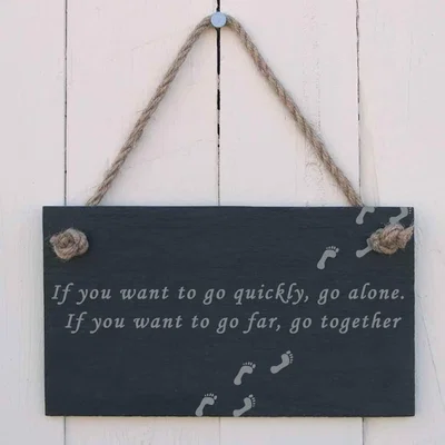 The Range Slate Hanging Sign Go Together