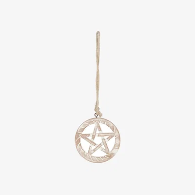 The Range Beautiful Wooden Hanging Pentagram - White