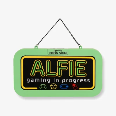 The Range Alfie Pre-personalised Light-Up Neon Bedroom Sign - Black
