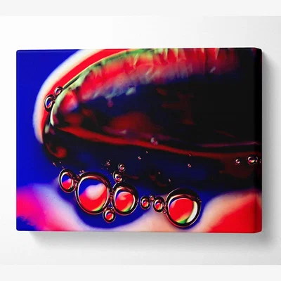 The Range Red Liquid Drops Canvas Print Wall Art - Yellow / 50.8cm