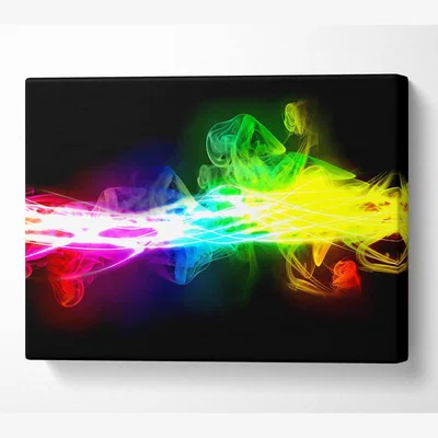 The Range Rainbow Smoke Contrast Canvas Print Wall Art - Yellow / 50.8cm