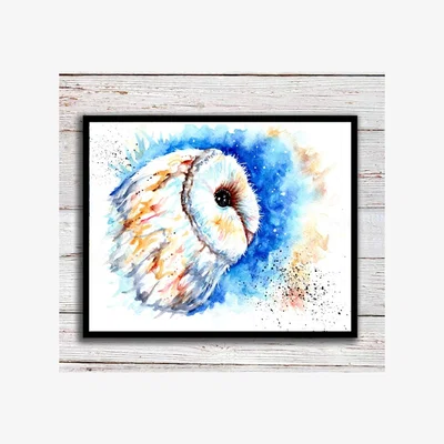 The Range Night Owl Framed Wall Art - Blue